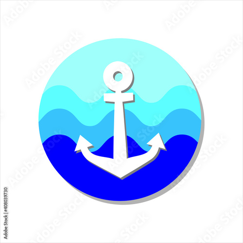 anchor icon on blue background