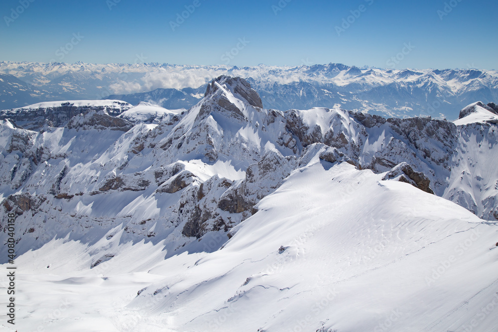 Winter in alps (mount Santis)