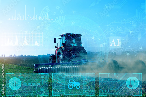 concept of remote control of a tractor without a driver, collection and analysis of data obtained from the field for sowing crops using artificial intelligence. Future technologies in agriculture