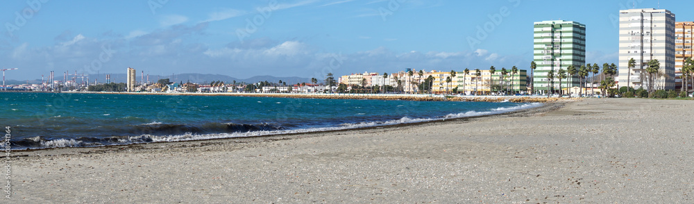 panorama view of La Linea de la Concepcion and the Playa de Poniente beach