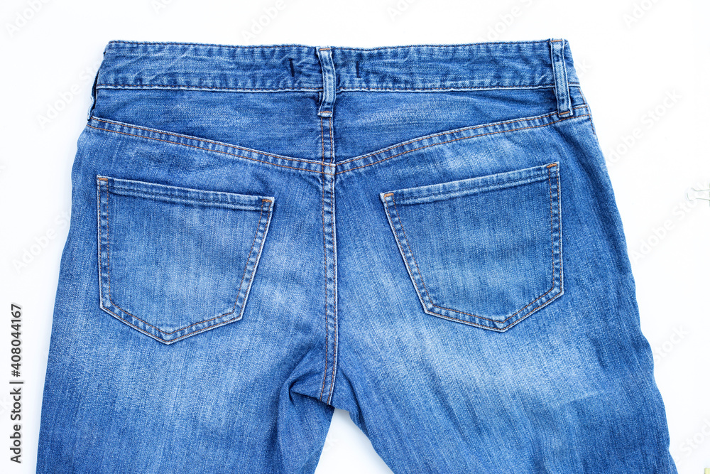 Blue jeans isolated on white background. Blue jeans isolated on white background.