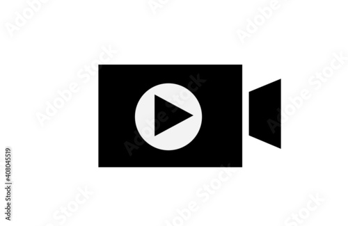 Video camera icon on white background. Vector drawing.