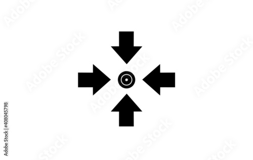 Meeting area sign for emergencies. Vector drawing.