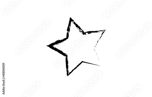 Star with tassels on white background. Vector drawing.