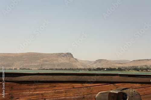 Fotografia Sea of Galilee, Lake Tiberias, Kinneret or Kinnereth from a boat