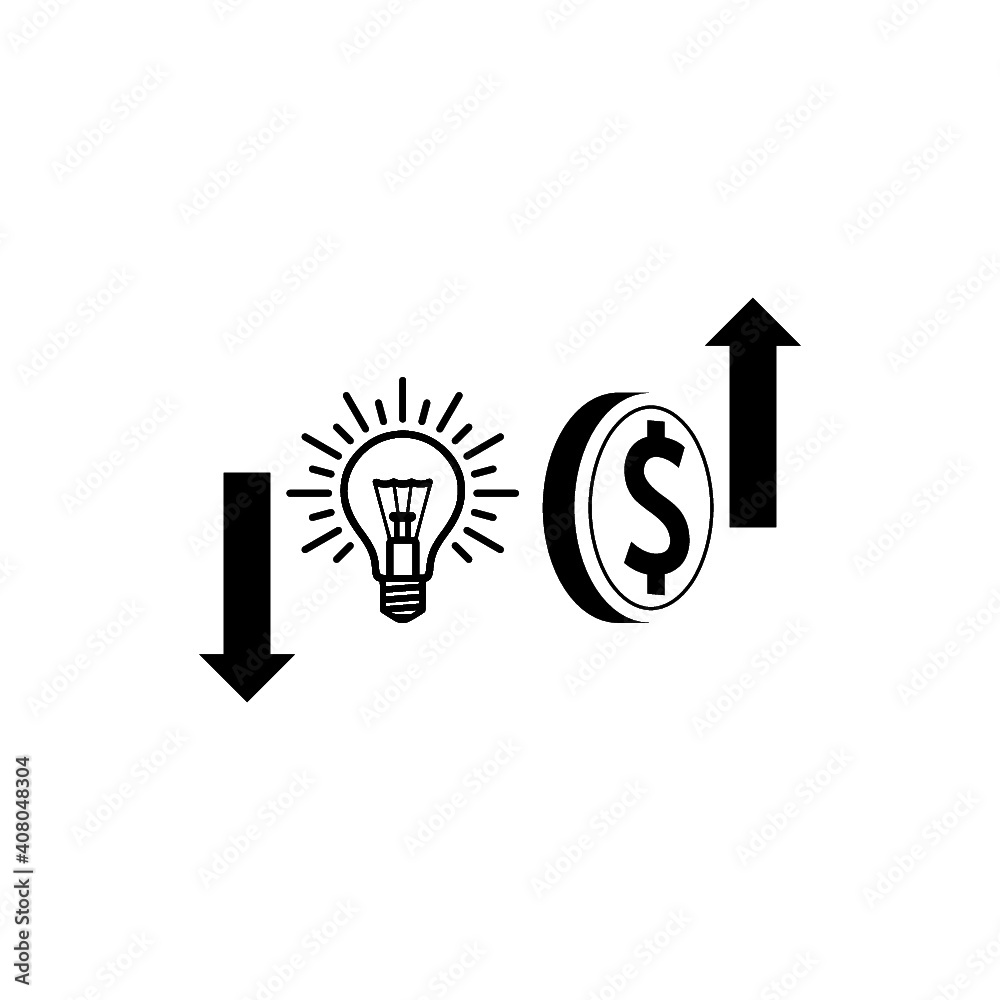 Converting Ideas in Money icon isolated on white background Converting Ideas in Money icon isolated on white background