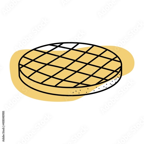 Waffles doodle icon for web and kitchen decor