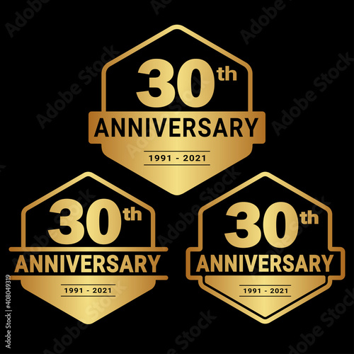 30 years anniversary set. 30th celebration logo collection. Vector and illustration. 