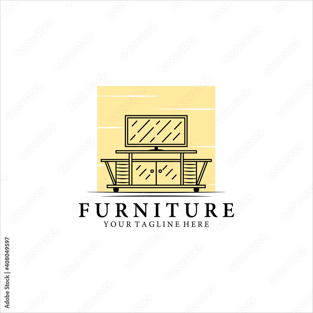 furniture logo line art minimalist vector illustration design