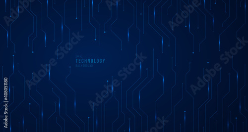 Abstract technology of electronic lines system template artwork with energy light. Futuristic gradient blue design with copy space of text background. illustration vector photo