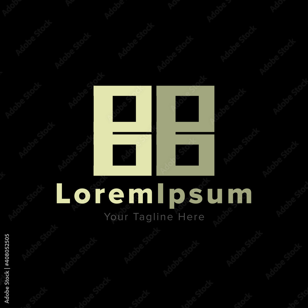 Fototapeta premium Creative Letter BB Logo Design Logotype Monogram Vector Art