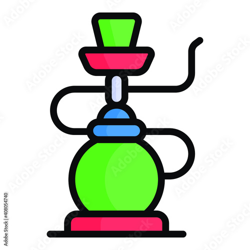 shisha hookah vector colored outline icon. Hindu festival, Hindu celebration icon