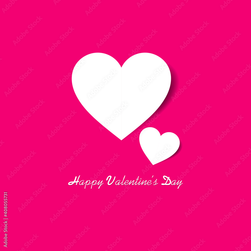Valentine's Day Concept. Happy Valentine's Day Heart symbol on a pink background.
