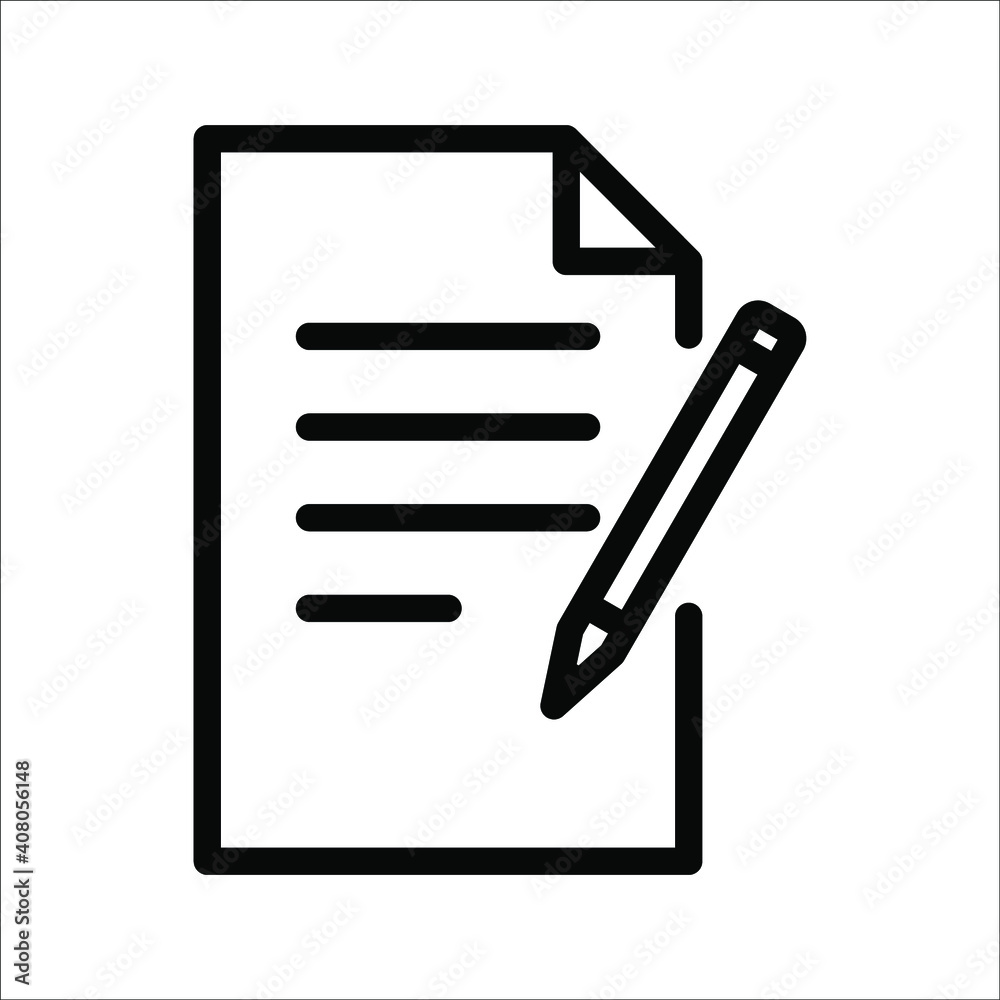 Edit file icon, note, sign up icon vector illustration on white background. color editable Edit file icon, note, sign up icon vector illustration on white background. color editable