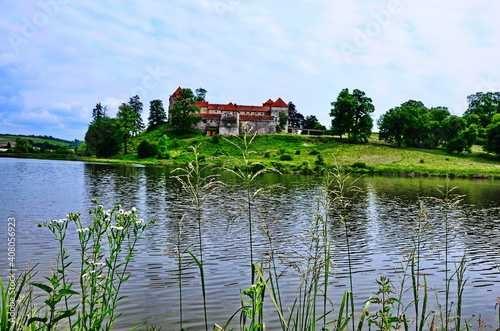 Svirzh castle in Lviv region, Ukraine photo