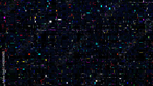 Glitch background. Unusual glitch vector backdrop. Computer screen error. Digital pixel noise. Television signal fail. Data decay. Monitor technical problem.