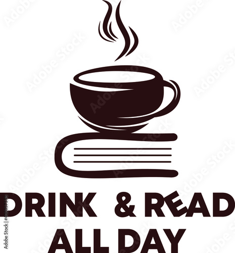 modern stylet tea and reading t-shirt design