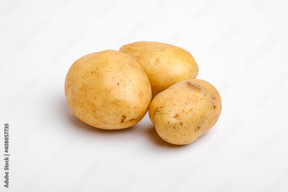 Potatoes isolated on white background. Top view Potatoes isolated on white background. Top view