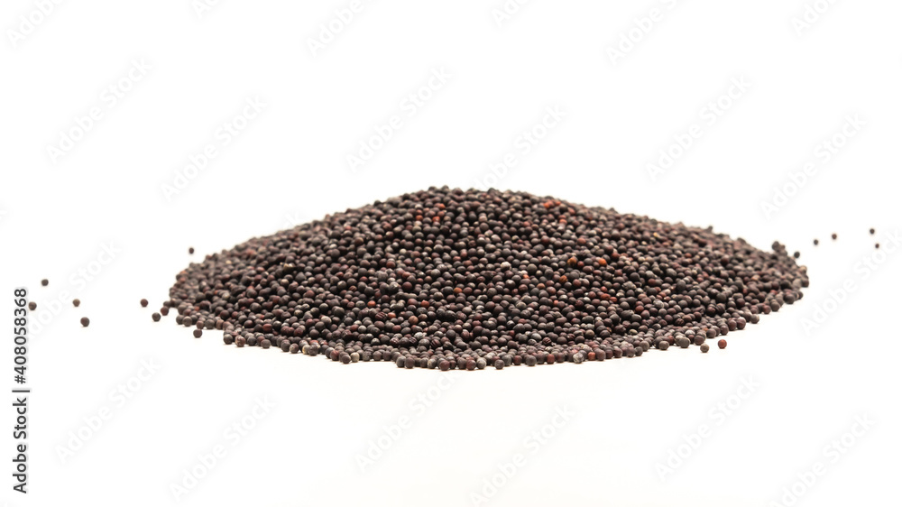 Mound of Bok Choy Chinese cabbage seeds isolated on white background
