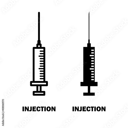 Injection Icon on thin an bold vector illustration for online store or website