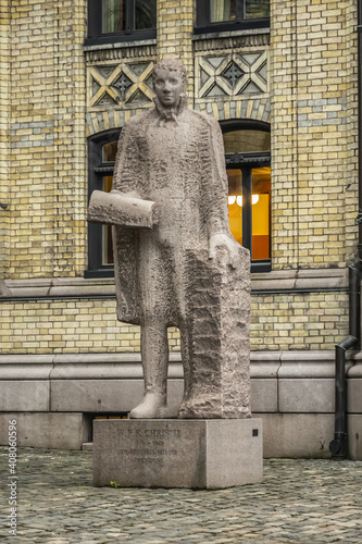 Norwegian Parliament building or Storting building (Stortingsbygningen, 1866) at 22 Karl Johans gate in Oslo. Norway. photo