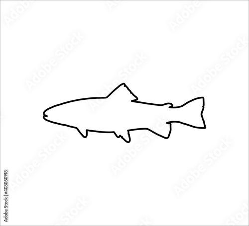 trout icon. vector flat illustration