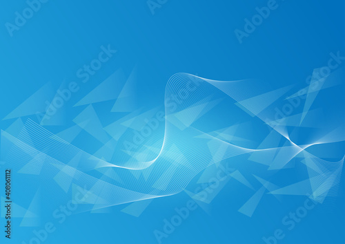 Abstract wave light blue color triangle tecnology  background.