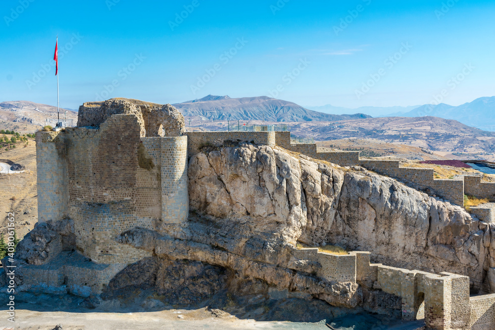 Harput Castle view in Harput Town of Elazig Province