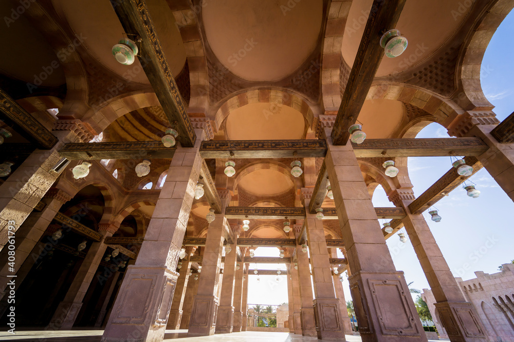 Obraz premium Fragment details of large mosque Islamic religion
