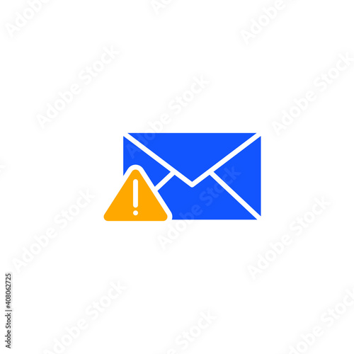 Warning alert message icon. Simple flat style for web template and app. Email, suspicious, letter, mail, news, notification, vector illustration design on white background. EPS 10