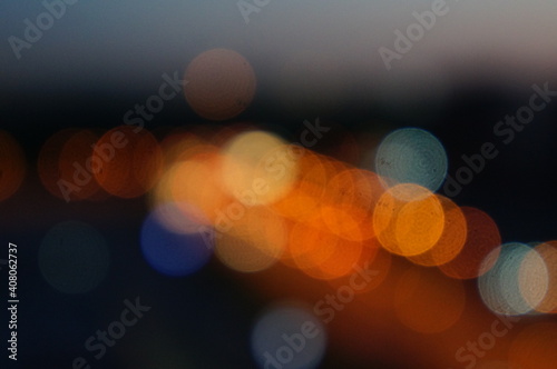 night street with bokeh lights. High quality photo