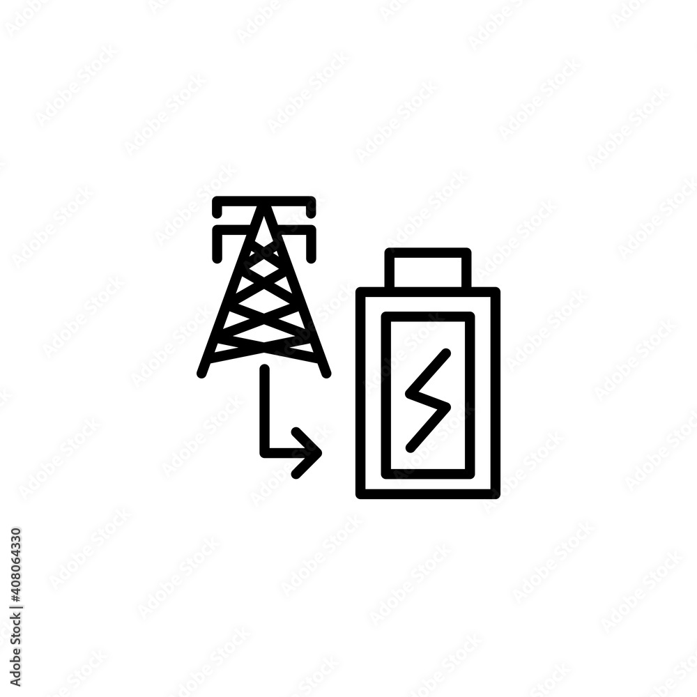 Electrical energy icon with line style Electrical energy icon with line style