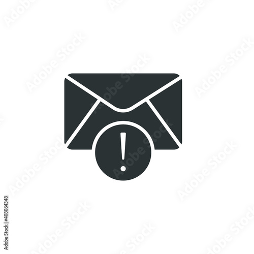 Warning alert message icon. Solid style for web template and app. Email, suspicious, letter, mail, news, notification, vector illustration design on white background. EPS 10
