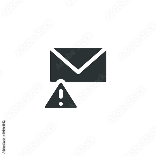 Warning alert message icon. Solid style for web template and app. Email, suspicious, letter, mail, news, notification, vector illustration design on white background. EPS 10