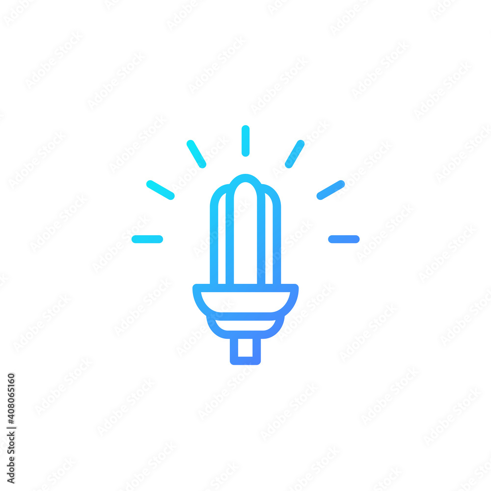 Neon light icon with gradient blue color style Neon light icon with gradient blue color style