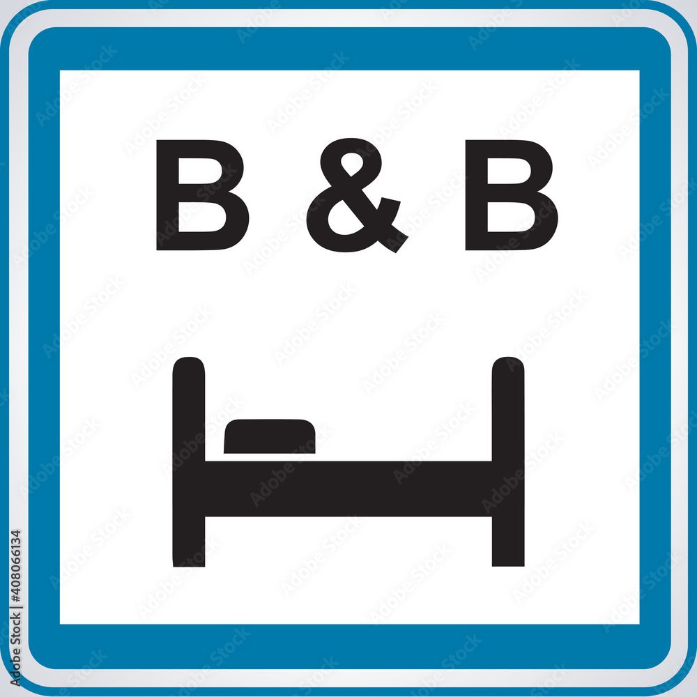 Road sign for rest and sleep places Road sign for rest and sleep places
