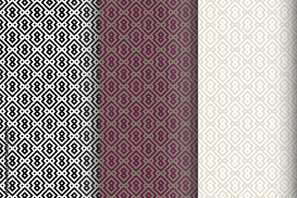 Set of vector seamless patterns with geometric pattern. Set of vector seamless patterns with geometric pattern.