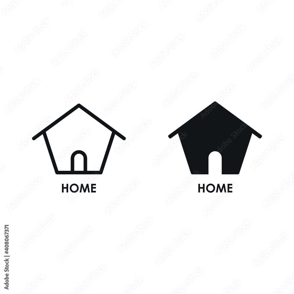 HOME Icon on thin and bold vector illustration for online store or website HOME Icon on thin and bold vector illustration for online store or website