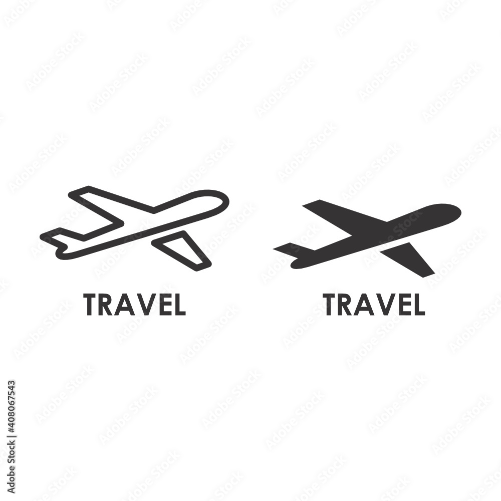 TRAVEL Icon on thin and bold vector illustration for online store or website