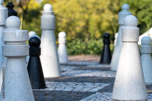 Group of Life-Sized Pawns