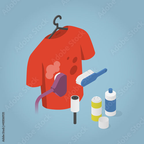 Isometric Dry Cleaning Illustration