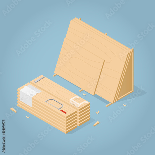 Isometric Lamber Storage Illustration