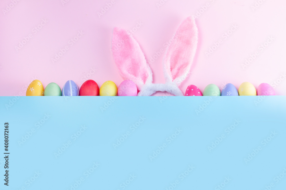 Easter scene with rabbit ears