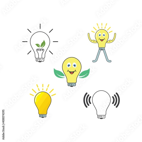 strong light bulb cartoon mascot icon vector illustration design template