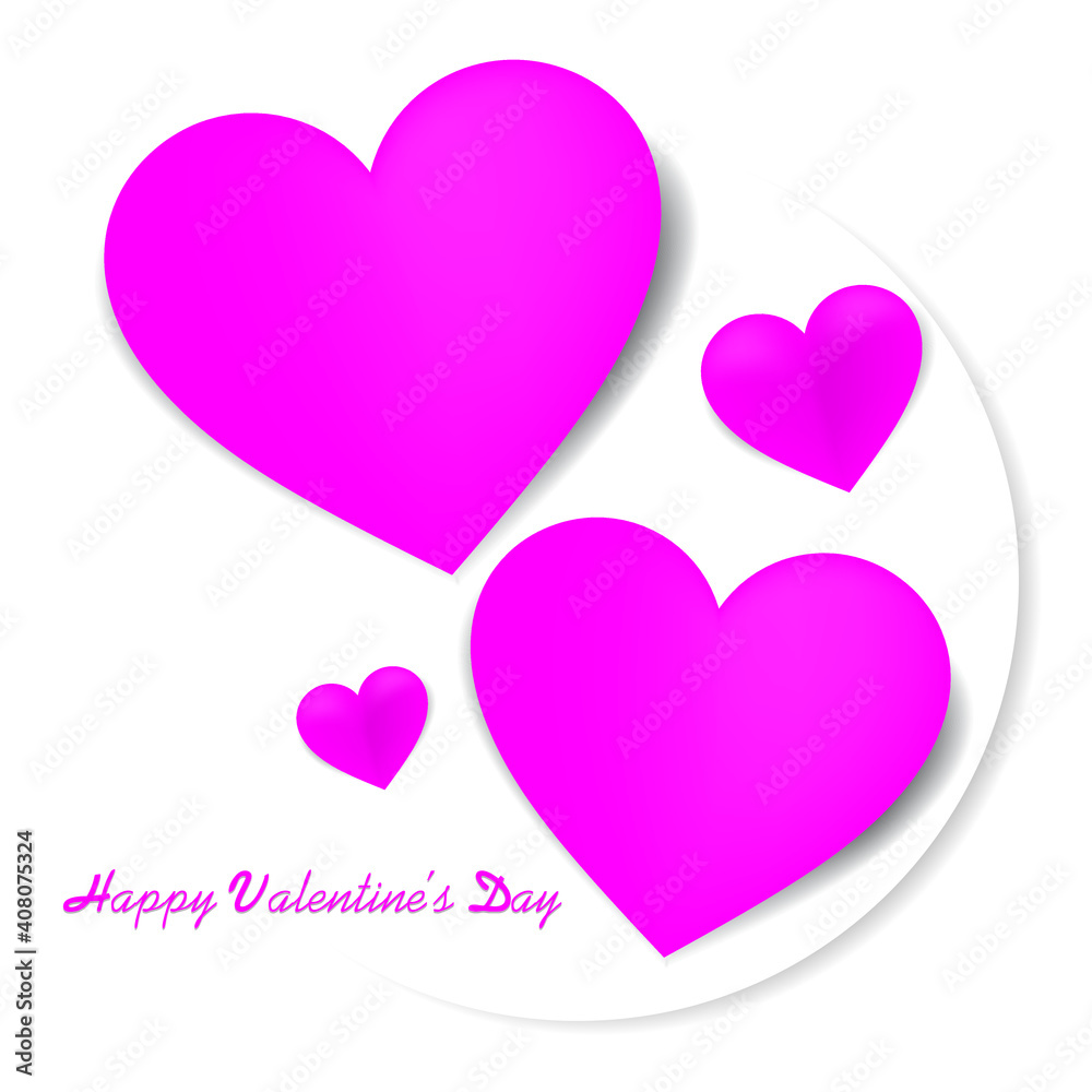 Valentine's Day Concept. Happy Valentine's Day Heart symbol on white background