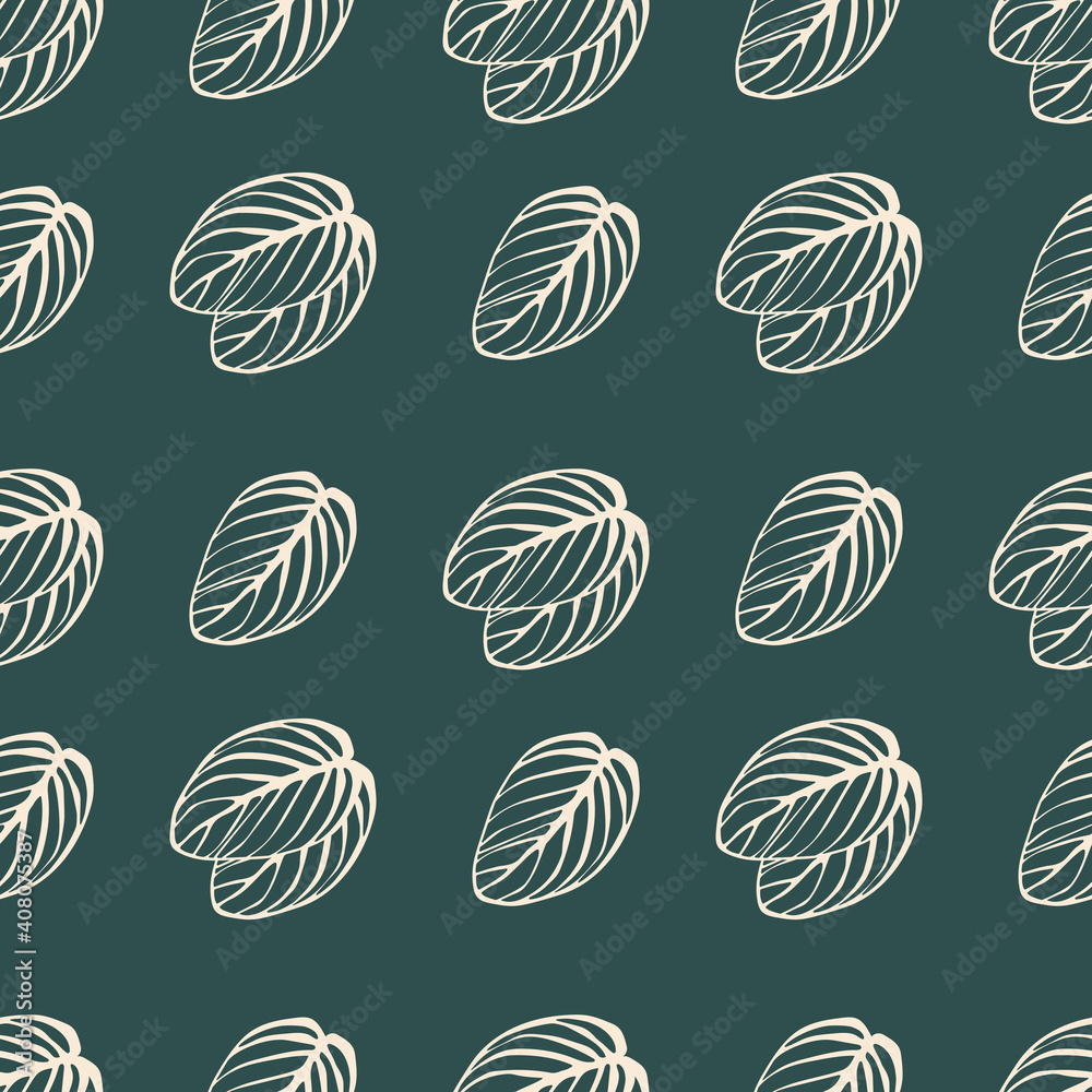 Seamless pattern of striped pink leaves on a green background. Template for printing on textiles, fabric, bedding, wrapping paper, wallpaper. Seamless pattern of striped pink leaves on a green background. Template for printing on textiles, fabric, bedding, wrapping paper, wallpaper.