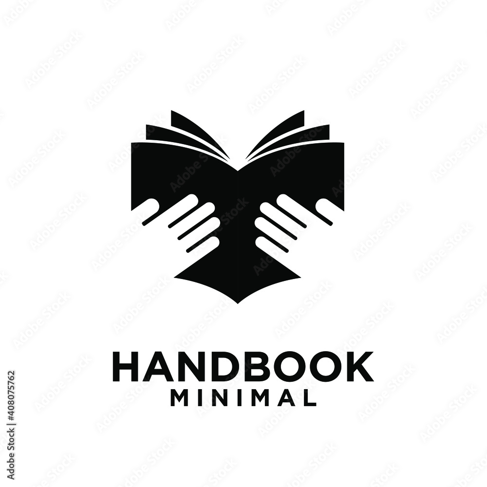 SIMPLE HAND BOOK MINIMAL VECTOR ILLUSTRATION LOGO ICON DESIGN SIMPLE HAND BOOK MINIMAL VECTOR ILLUSTRATION LOGO ICON DESIGN