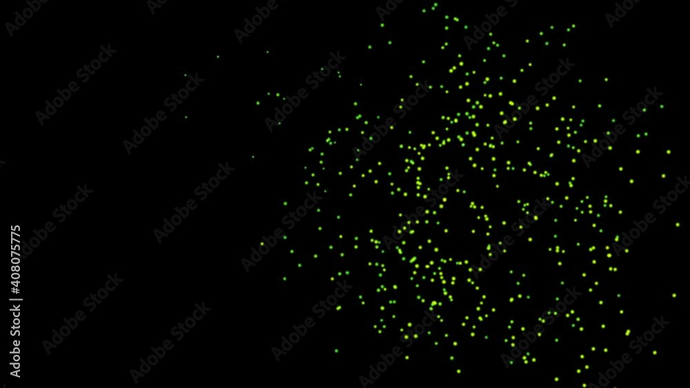 Green particle moving abstract backdrop with black copy space background Green particle moving abstract backdrop with black copy space background