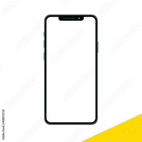 Phone front isolated on white background. Flat vector illustration, design template