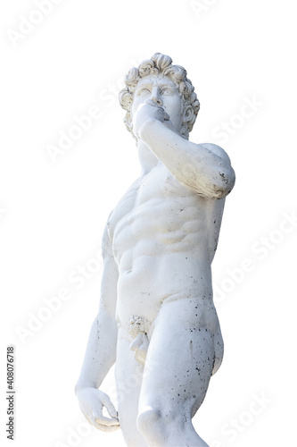 Statue with white background. Clipping path